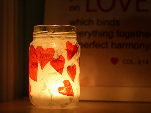recycled jar candle holder