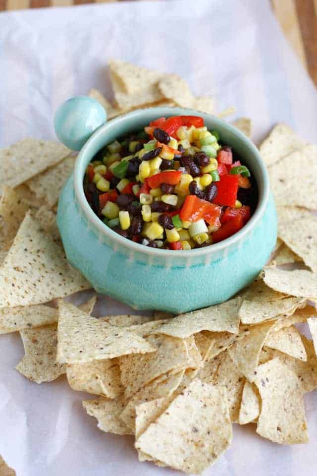 Sweet and Tangy Black Bean and Corn Salsa. The Pretty Bee