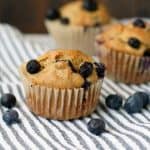 Delicious gluten free and dairy free banana blueberry muffins - a great breakfast or snack!