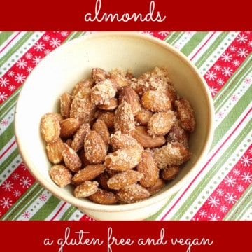 Sweet and spicy almonds - a gluten free and vegan holiday treat.