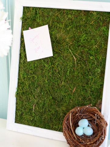 A fun little project - a spring moss bulletin board for all your organizing needs!