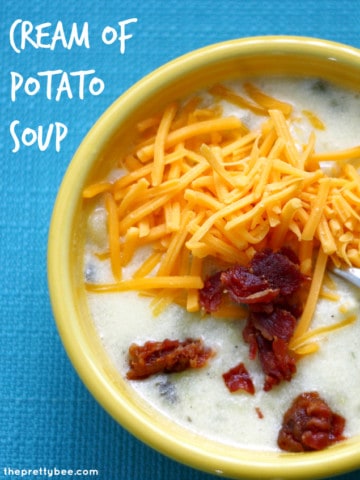 Pure comfort food - creamy potato soup with bacon.
