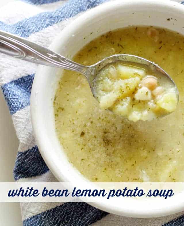 white bean, potato, lemon, and dill soup