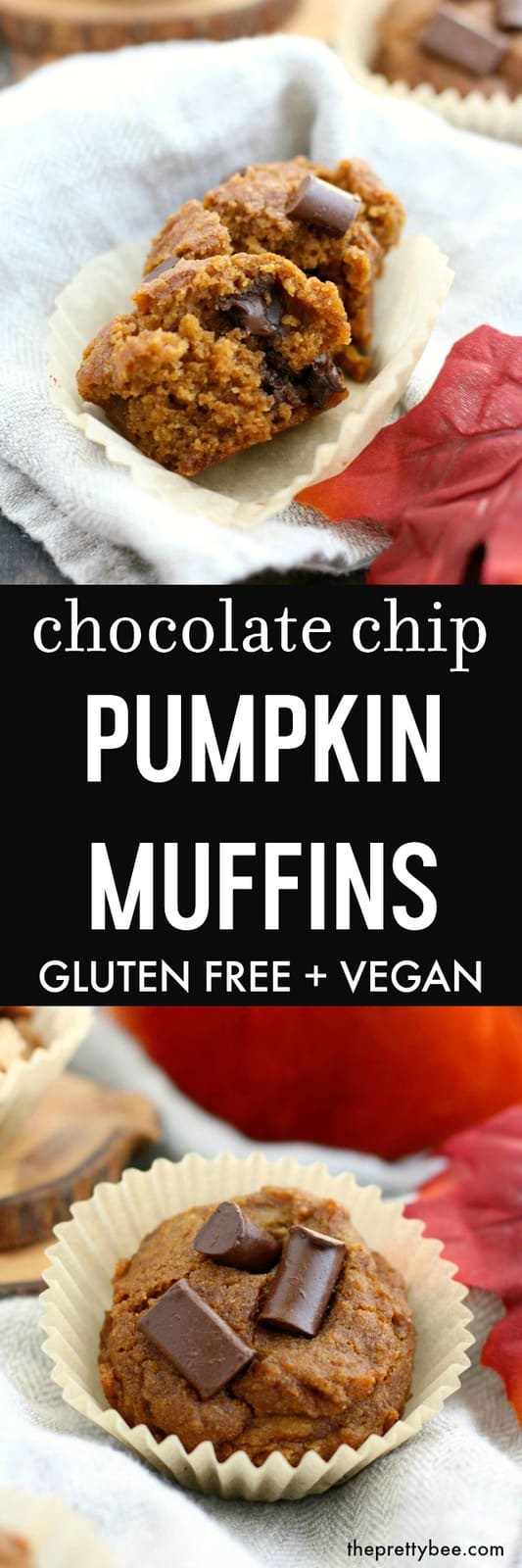 The best gluten free and vegan chocolate chip pumpkin muffins! My family LOVES these. 