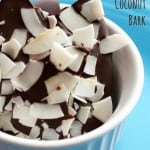 In the mood for something decadent Make this 2 ingredient chocolate coconut bark! Easy and delicious. #vegan #dairyfree