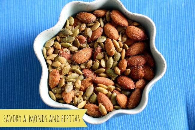 savory almonds and pepitas