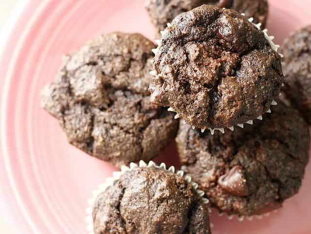 These double chocolate mini muffins are vegan and gluten free!