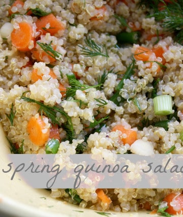 Easy quinoa salad with dill and carrots. Fresh, gluten free, and vegan.