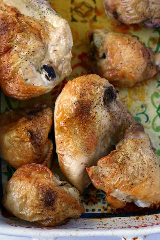 roasted chicken in a pan