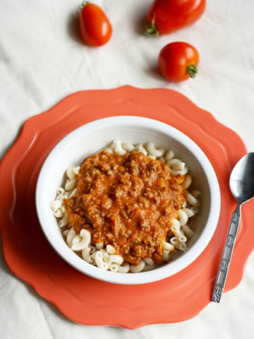 Classic homemade ragu sauce - flavorful and delicious, and a great way to use up summer tomatoes.
