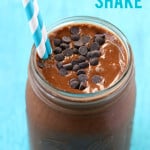 dairy free chocolate shake in a mason jar