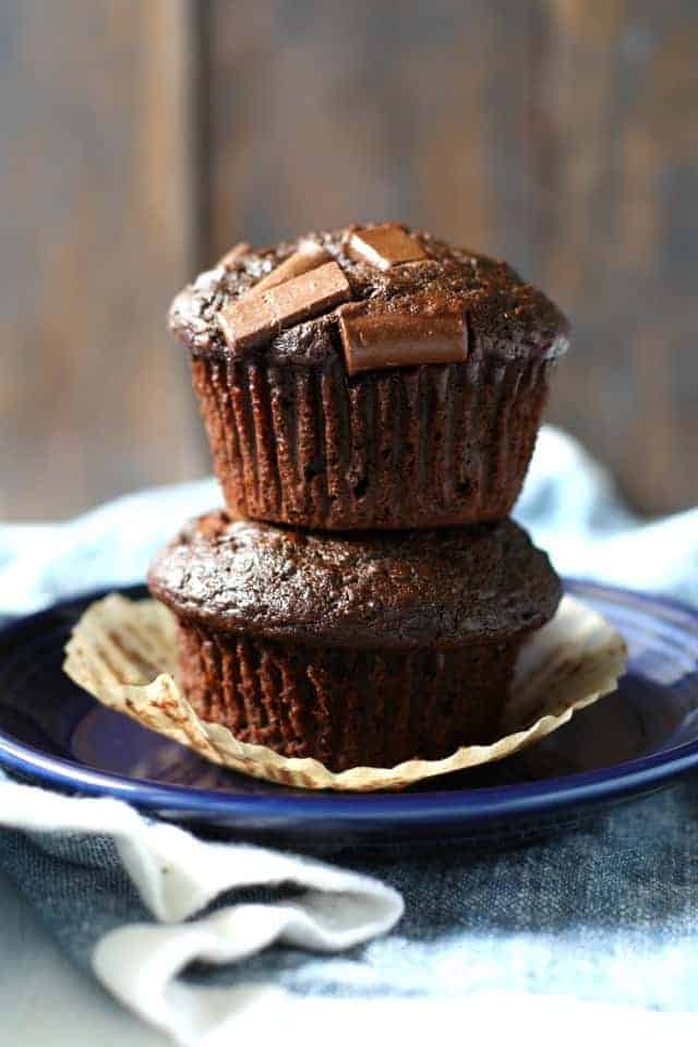 easy vegan chocolate zucchini muffins