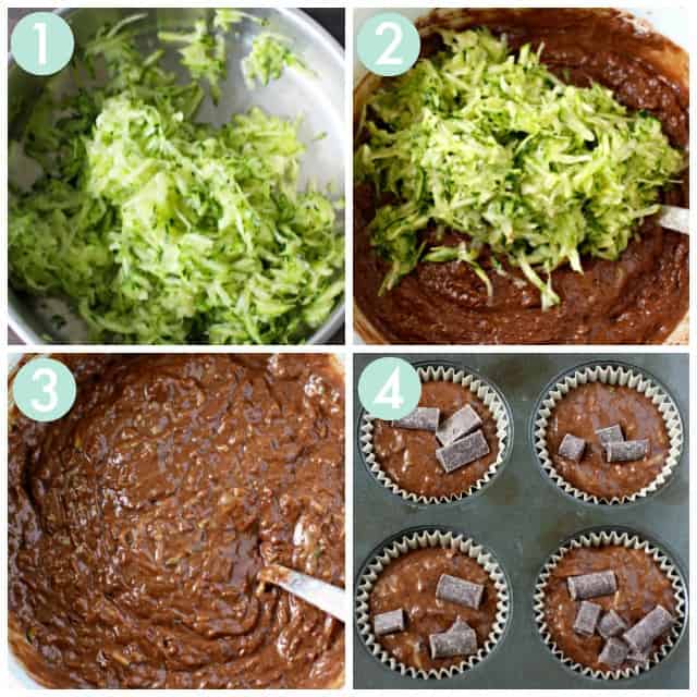 how to make chocolate zucchini muffins