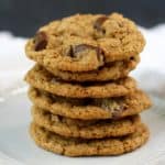 stack of vegan chocolate chip cookies