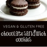 These gluten free and vegan chocolate sandwich cookies are the perfect dessert recipe! Kids and adults love this copycat recipe.