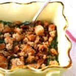 dairy free creamed spinach gratin with breadcrumbs