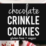 These gluten free and vegan chocolate crinkle cookies absolutely melt in your mouth! A perfect cookie for the holiday season!