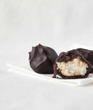gf dark chocolate coconut truffles
