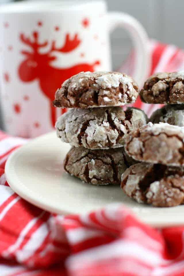 chocolate crinkles on a plate