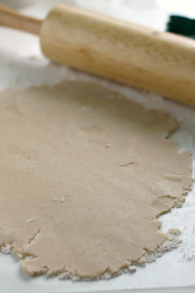 rolled out vegan sugar cookie dough