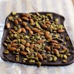 Easy last minute dark chocolate almond and pistachio bark
