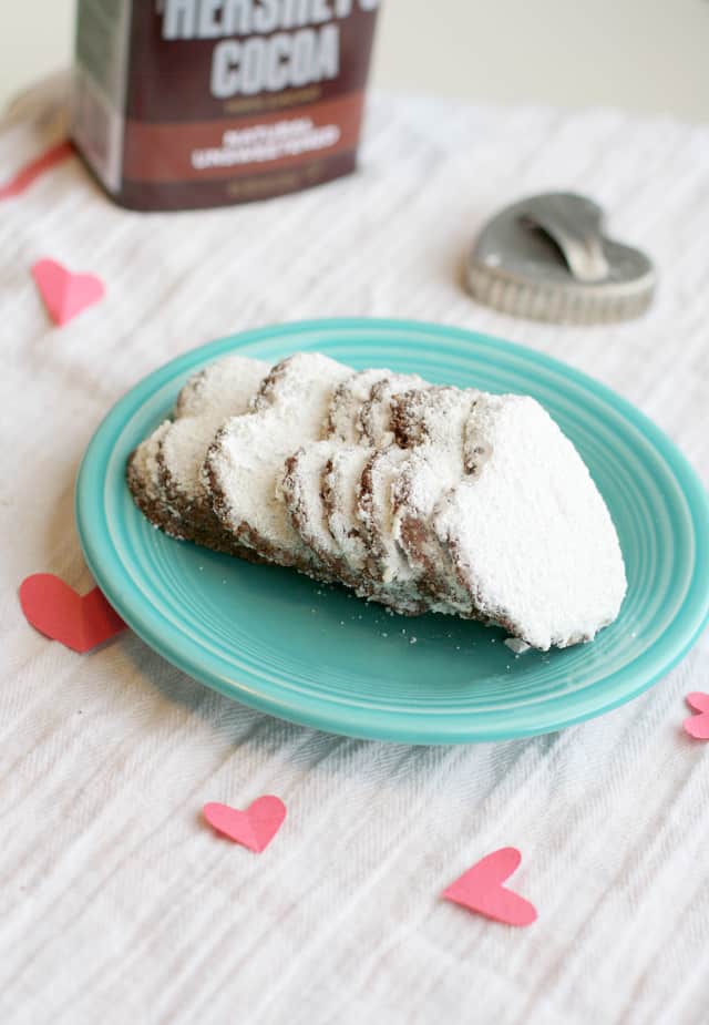 cocoa and almond meal heart cookies - vegan and gluten free