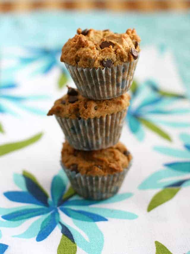 gluten free and vegan peanut butter chocolate chip muffins