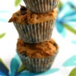 Easy and healthy recipe for chocolate chip peanut butter muffins. A delicious sweet treat!