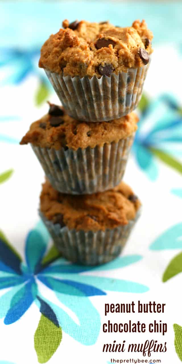 Easy and healthy recipe for chocolate chip peanut butter muffins. A delicious sweet treat!