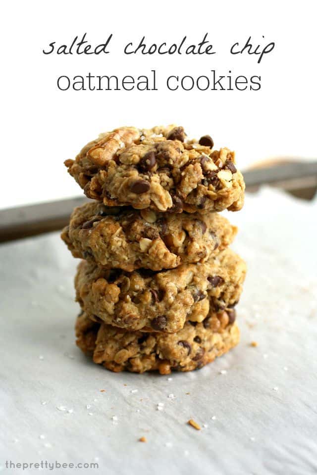 Salted chocolate chip oatmeal cookie recipe