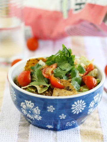 Easy and healthy spicy lentil taco salad.