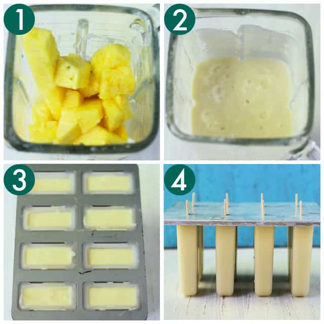 how to make dairy free pina colada popsicles