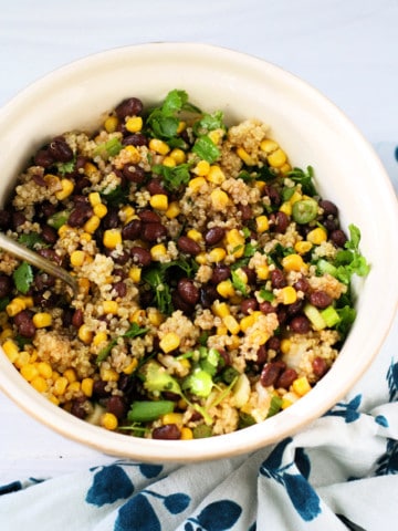 southwestern quinoa salad in a large bowl