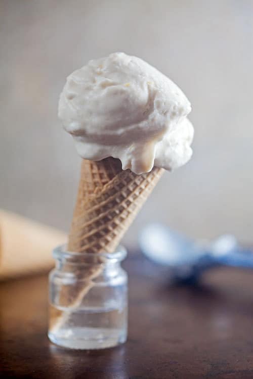 lemon ice cream in a cone