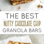 These nutty chocolate chip granola bars are SO good, you'll never want a store bought granola bar again!