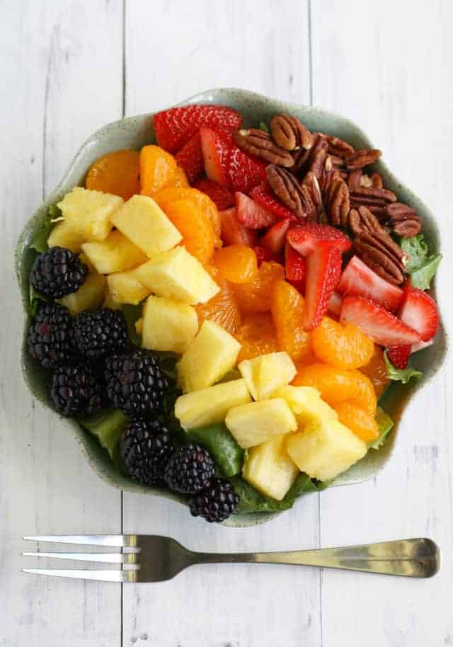 Rainbow Salad with Poppy Seed Dressing.