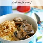 orzo with a cream sauce and mushrooms