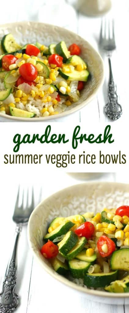 Simple and fresh corn and zucchini rice bowls are an easy summer meal! #vegan #glutenfree #plantbased