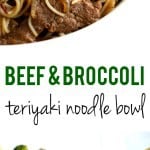 Yummy noodle bowl with teriyaki beef and broccoli - you need to make this for dinner tonight! Tastes like P.F. Chang's but is healthier and more delicious! #glutenfree