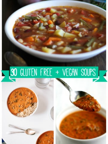 30 gluten free and vegan soup recipes. A collection of cozy and comforting soups perfect for the chilly winter months! #vegan #glutenfree