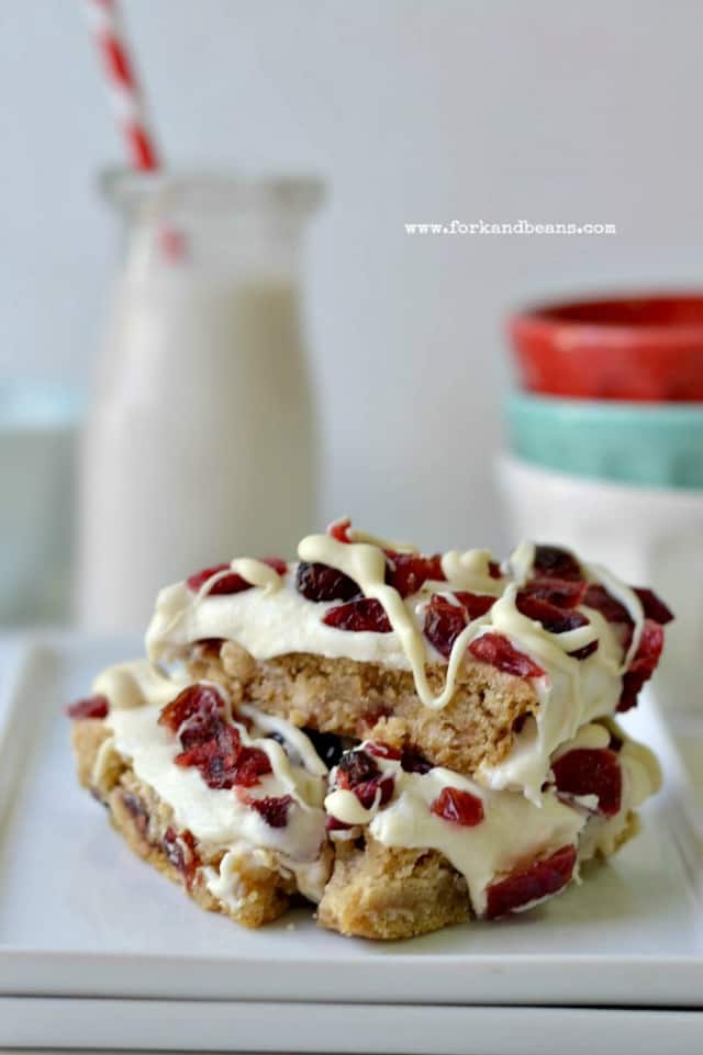 Cranberry bliss bars from Fork and Beans