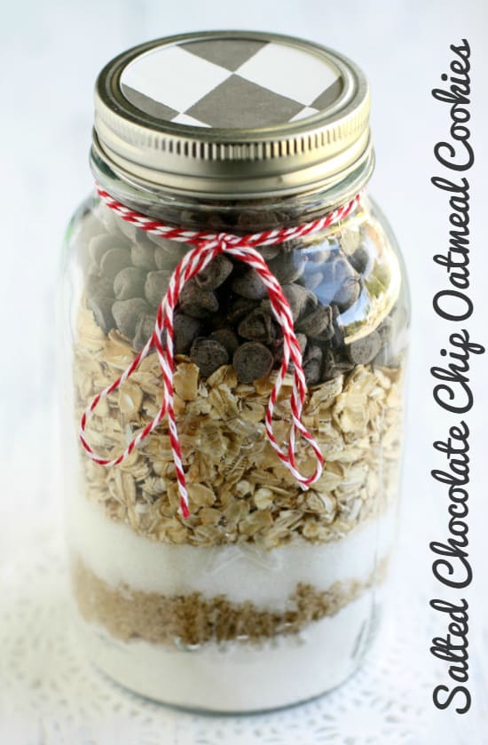 Salted Chocolate Chip Oatmeal Cookie recipe from Gluten Free Gifts in Jars by Kelly Roenicke