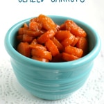 The easiest side dish ever - glazed carrot coins. Buttery, sugary, delicious carrots make a nice side that's perfect for Thanksgiving! #sidedish #thanksgiving