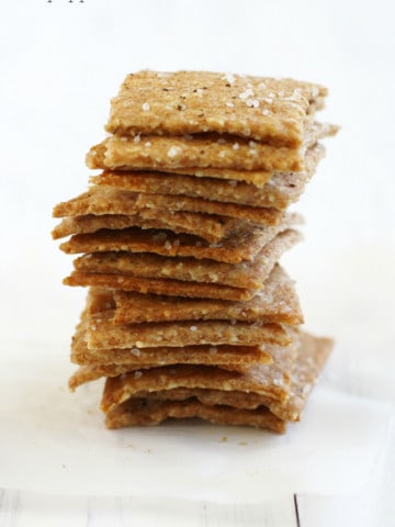 These homemade crackers are so addicting! Salty, crispy, crunchy goodness.