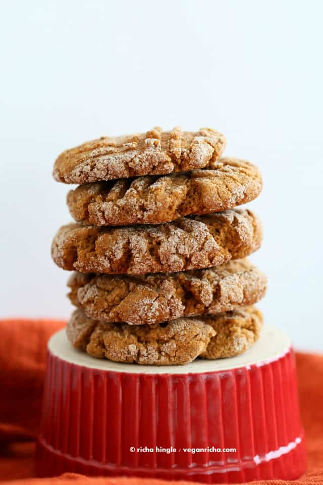 pumpkin spice cookies stacked tall