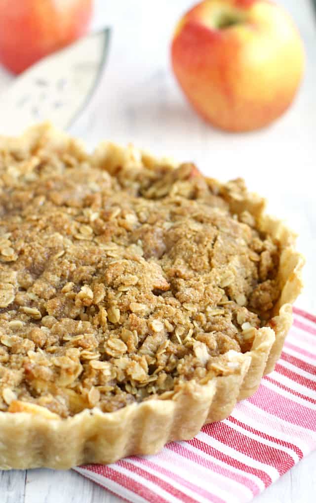 This Ambrosia apple crumble tart is made with a buttery topping and is a delicious dessert for the holidays! #iloveambrosia
