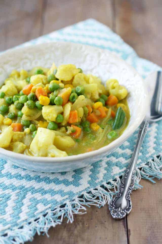 Potato and Vegetable Coconut Curry. - The Pretty Bee
