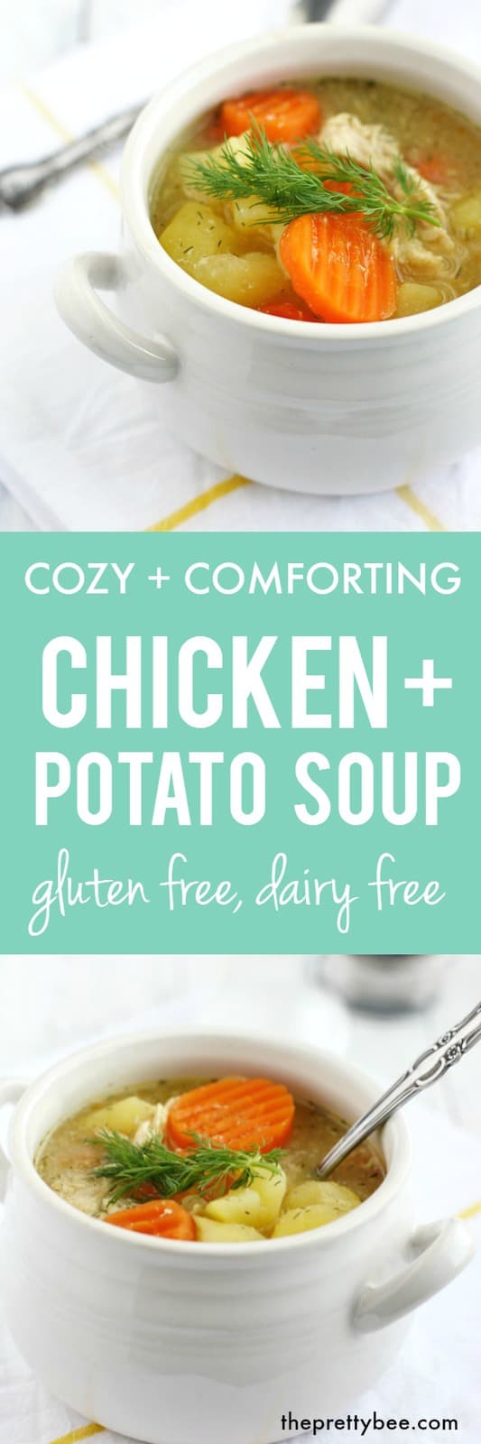 Cozy and delicious chicken potato soup is a hearty meal to serve on a cold day!