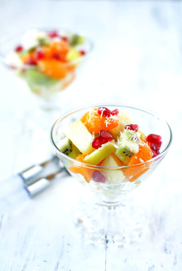 Fresh and colorful winter fruit salad - the perfect light dessert or side for a brunch!