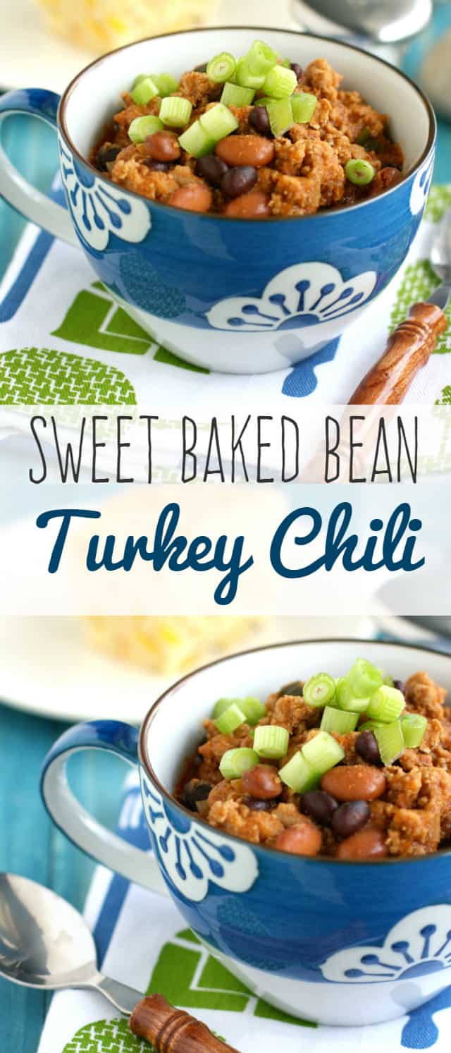 A deliciously tangy and sweet turkey chili with green onions and black and pinto beans. Healthy comfort food made easy! #chili